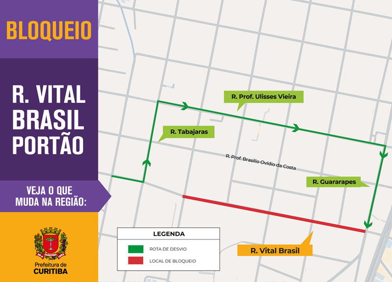 Rua Vital Brasil é bloqueada nesta quinta no Portão para obras do Novo Inter 2