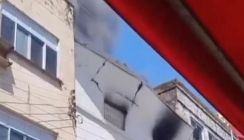 Estrutura de prédio desaba durante incêndio em loja de Manaus