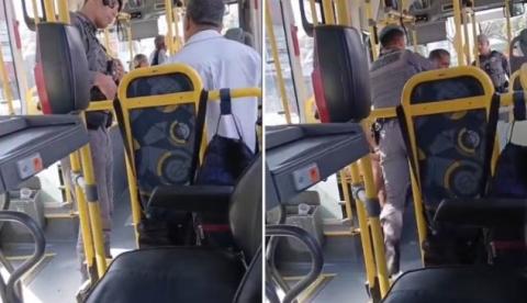 Motorista é retirado de ônibus por policial após pedir passagem para viatura em SP