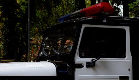 Civil police vehicle parked in a Minas Gerais forest in Brazil