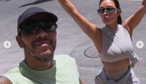 Lewis Hamilton abre álbum de fotos com Kim Kardashian e fãs reagem: "amando"