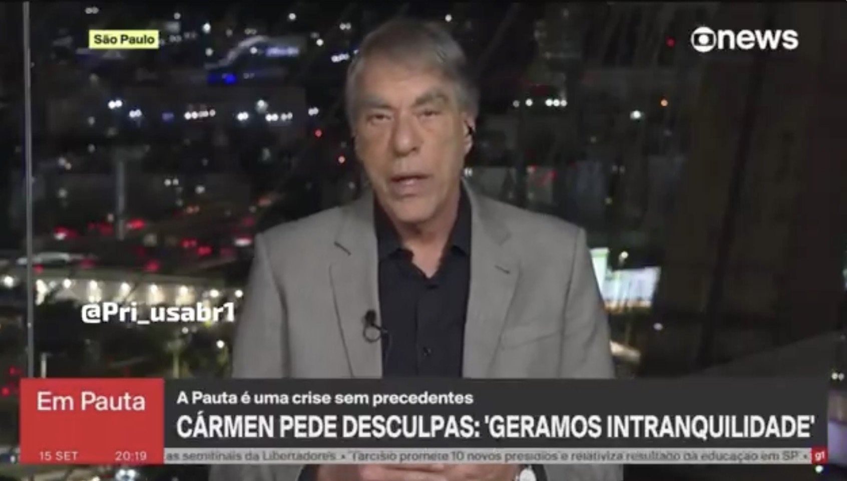 Comentarista da GloboNews rejeita versão de Moraes e diz que crise no STF não é culpa de Bolsonaro