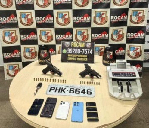 Suspeitos de assalto são presos com armas, carro e máquina de contar dinheiro no Planalto