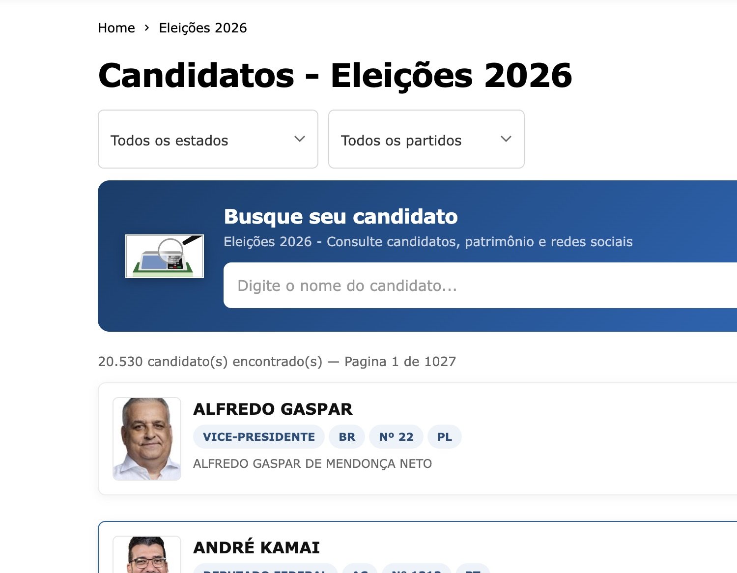 Portal do Holanda tem ferramenta para consultar candidatos, partidos e bens nas eleições 2026