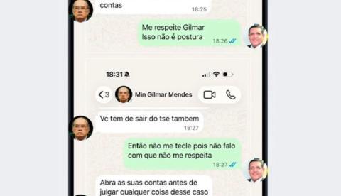 Kassio bloqueia Gilmar no WhatsApp após troca de mensagens