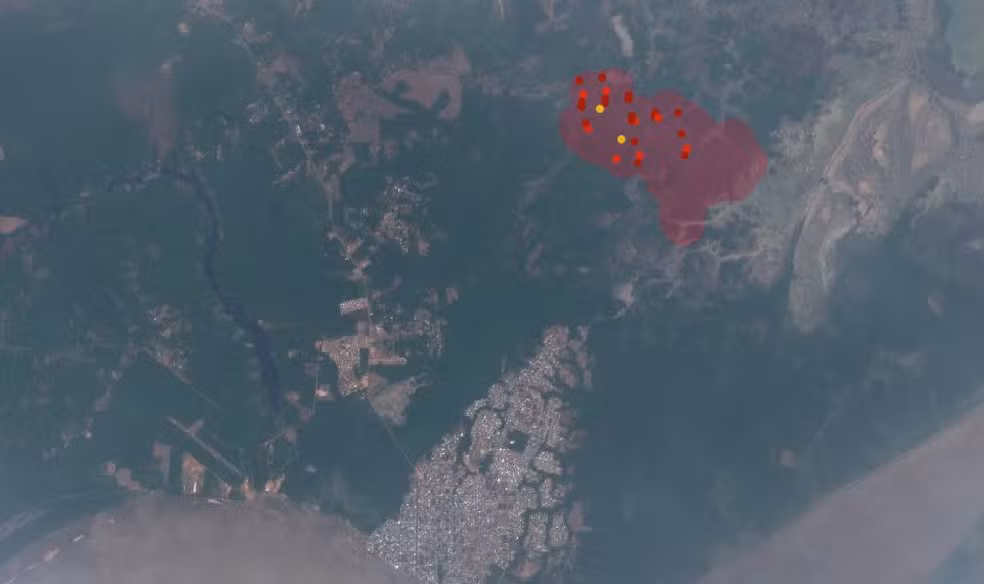 Fogo já consumiu 686 hectares de mata e segue ativo há uma semana no Amazonas