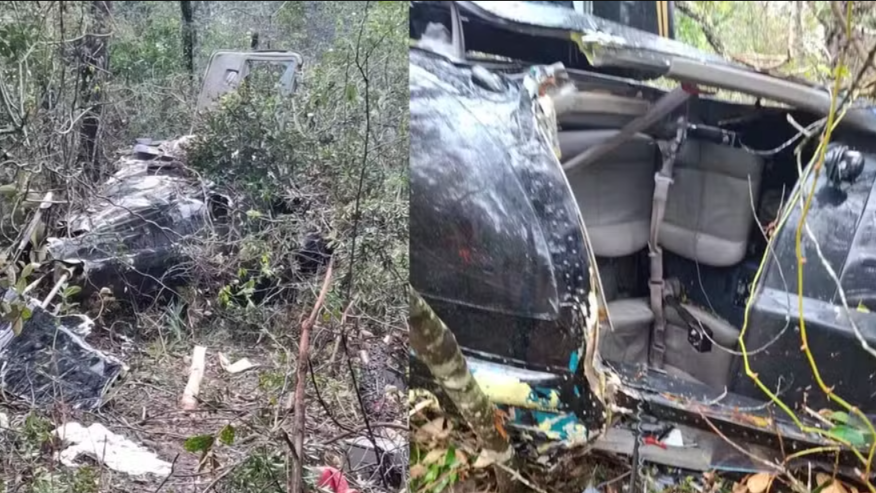 Vídeo mostra destroços de helicóptero que caiu com cantor Rick e deixou 5 mortos