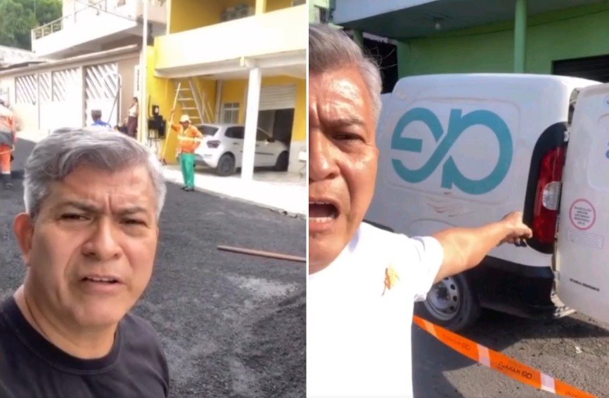 Vídeo: Morador comemora asfalto novo e vê Águas de Manaus abrir cratera 1 hora depois