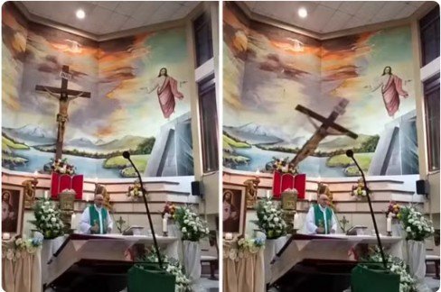 Padre morre após cruz de madeira cair sobre ele durante missa; vídeo