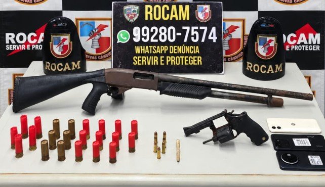 PM apreende armas e detém três homens durante operação no Lago Azul