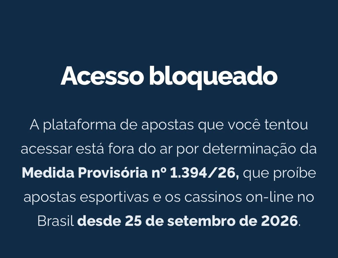 Plataformas de apostas saem do ar no Brasil