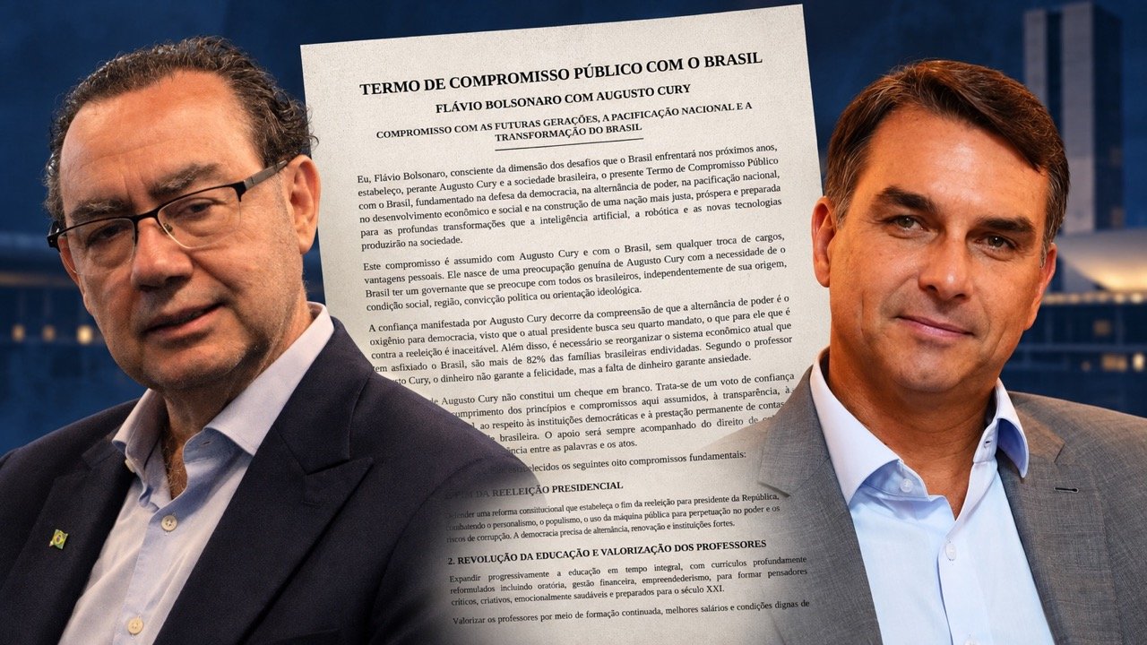 Leia na íntegra documento de compromisso assinado entre Augusto Cury e Flávio Bolsonaro