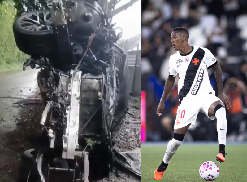 Jogador do Vasco, Robert Renan capota carro em acidente no Rio