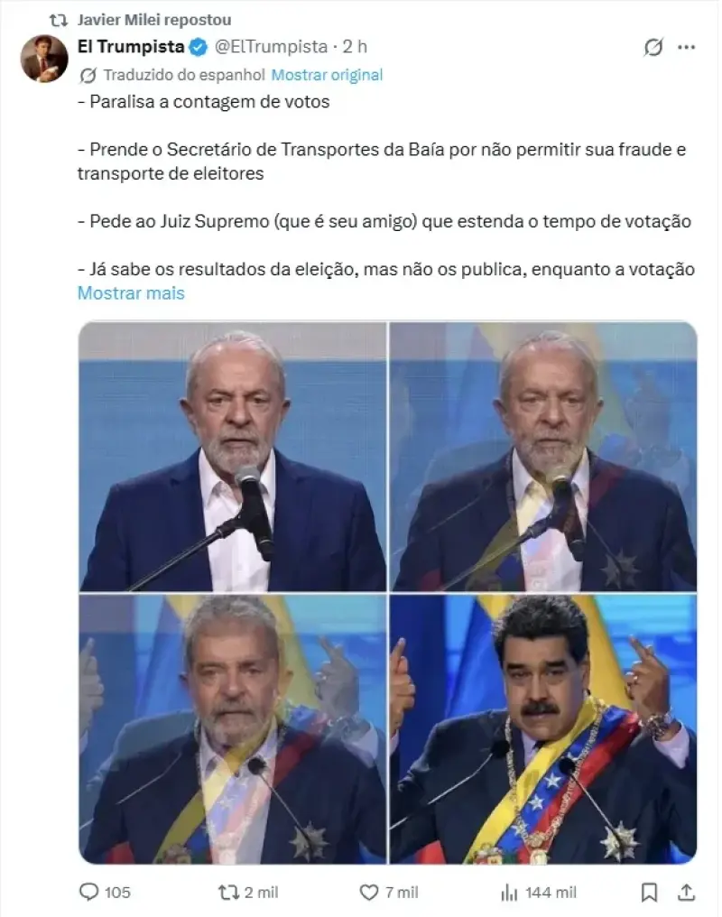 Javier-Milei-compartilha-post-que-compara-Lula-a-Nicolas-Maduro.webp