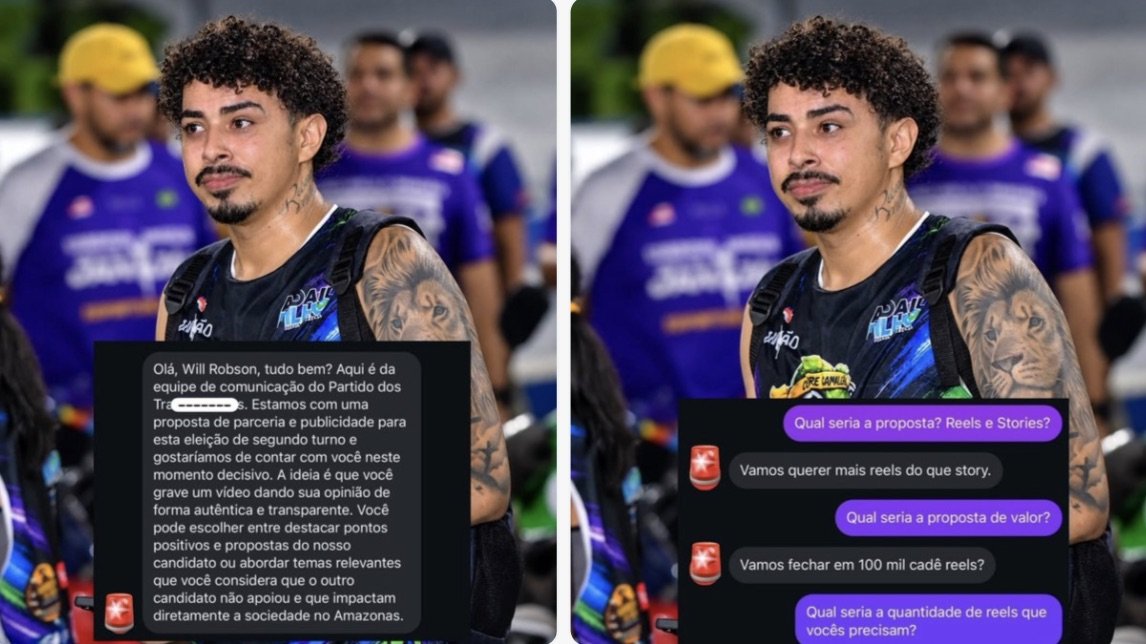 Influenciador amazonense afirma ter recebido oferta de R$ 100 mil do PT para produzir conteúdo no segundo turno