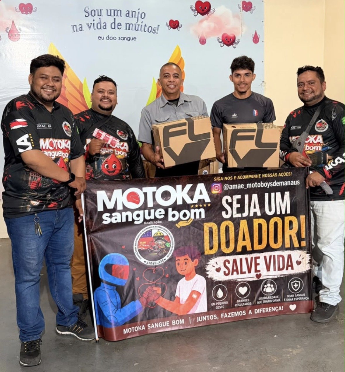 Ação solidária: Motoboys doam mais de 100 bolsas de sangue e reforçam estoque do Hemoam