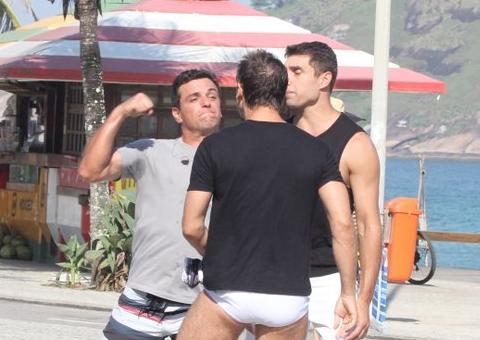  'Salve Jorge': Rodrigo Lombardi grava cenas de soco em Murilo Rosa 