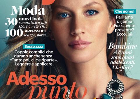 Gisele Bündchen  posa para revista e questiona "Serei livre para curtir meus dois filhos?"