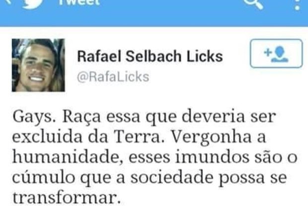 Perfil de Rafael, do BBB 15, tem mensagens homofobicas e causa polêmica