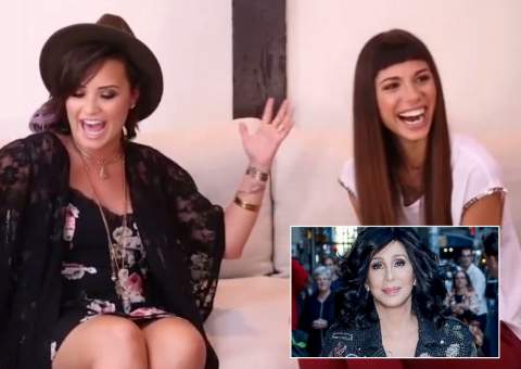 Demi Lovato e Crhistina Perri imitam Cher