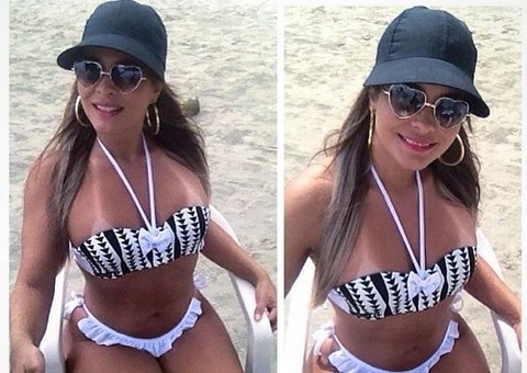 Uau!  Geisy Arruda mostra bronzeado em dia de sol
