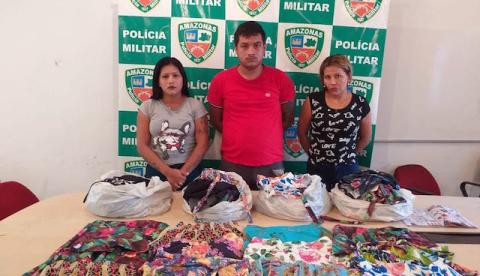 Trio é preso suspeito de furtar mais de R$ 4 mil em roupas de loja em Manaus