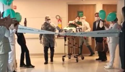 Primeira paciente com coronavírus recebe alta médica após 105 dias internada