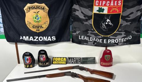 Homem armado com duas espingardas tenta matar mulher e acaba preso no Amazonas