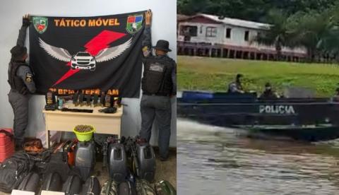 PM troca tiros com "piratas do rio" e apreende mais de mil munições em Japurá
