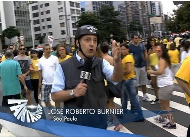 Globo dá 'kit guerra' para repórter cobrir manifestação após represália em 2013