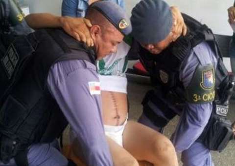 Assaltante ferido à bala tem alta médica e vai para cadeia de fralda