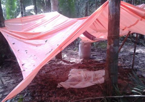 PM chega ao acampamento  de quadrilha que levou R$ 1 milhão do BB