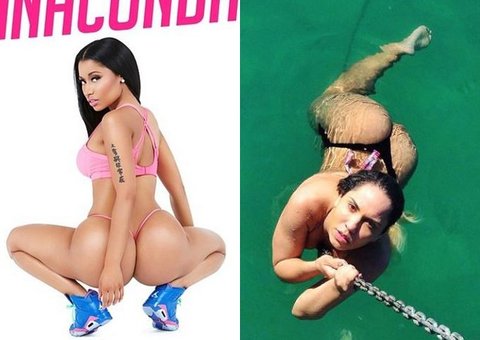 Mulher Melão sensualiza de fio dental à la Nicki Minaj