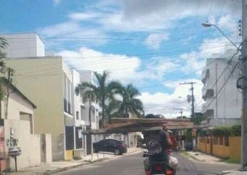 Tansporte de madeira em moto