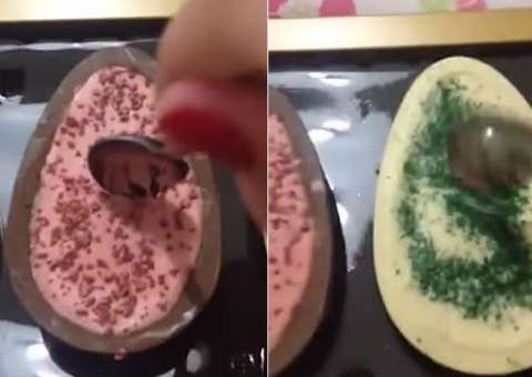 VÍDEO: Mulher revoltada, mostra o ovo de Páscoa de colher duro como pedra