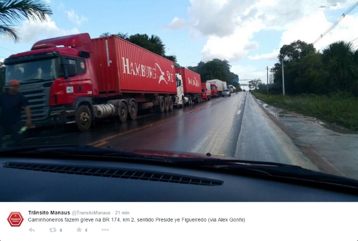  Greve dos Caminhoneiros chega ao AM. Risco de desabastecimento