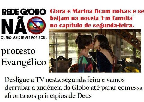 Pastor faz campanha contra "Em Família" por causa de beijo gay