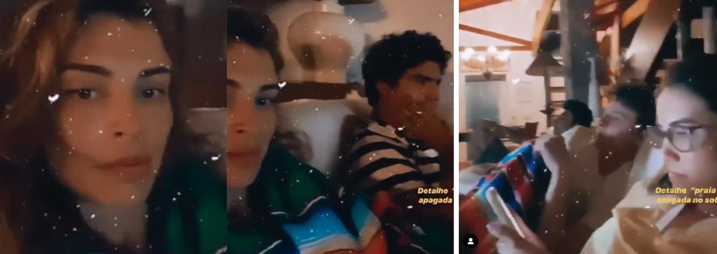 Caio Castro aparece curtindo casa ao lado de familiares de Grazi Massafera