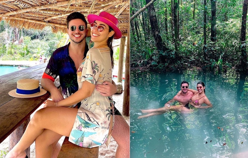 Vivian Amorim leva namorado para curtir Presidente Figueiredo; veja fotos
