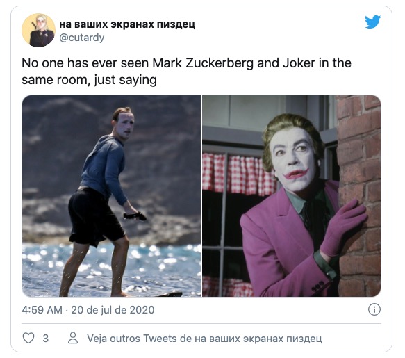 Mark Zuckerberg exagera no protetor solar e vira meme; ‘Coringa?’