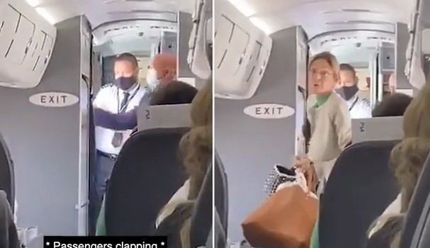 Mulher é expulsa de voo por se recusar a usar máscara 