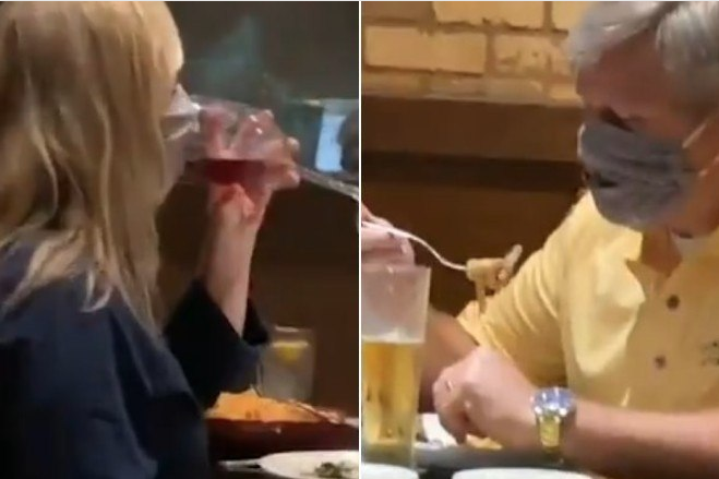 Casal choca web ao utilizar máscara de forma 'inusitada'