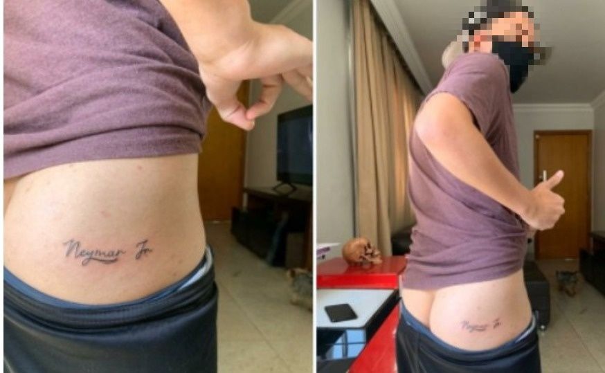 Fã perde aposta e  tatua nome de Neymar em lugar inusitado; veja