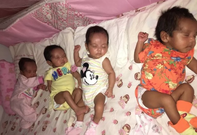 Bebê que nasceu 'de surpresa' em parto de quadrigêmeas pega alta em Manaus