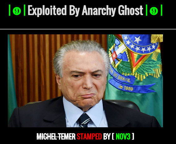 Site do Presidente Michel Temer é rackeado