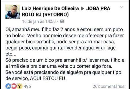 Homem procura 'bico' para comemorar aniversário do filho e emociona a internet 