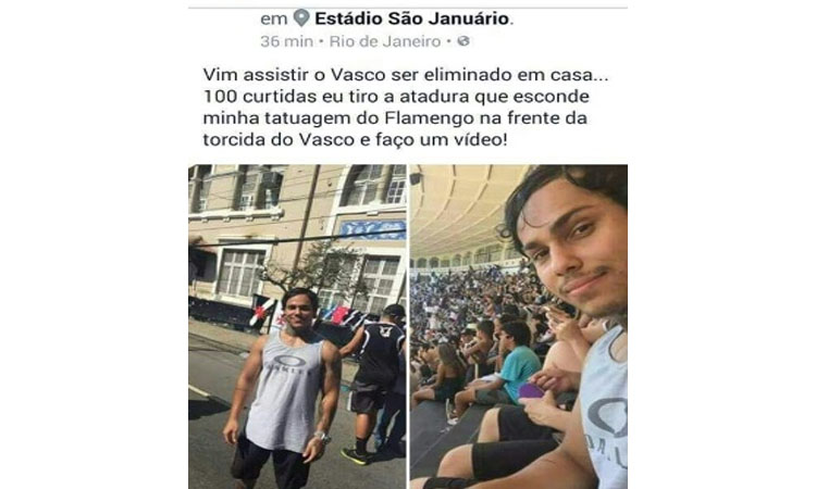 Após se infiltrar na torcida do Vasco e fazer provocações, flamenguista é agredido e estádio