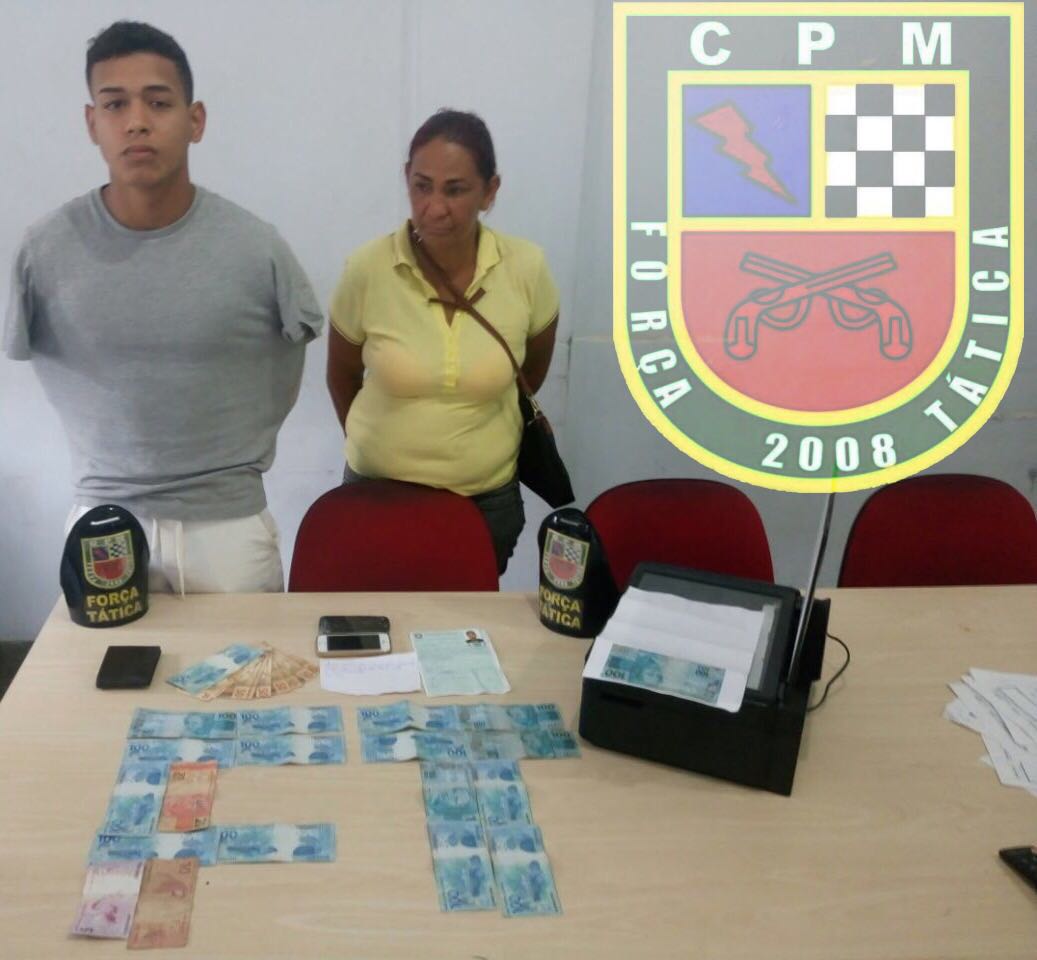 Dupla é presa acusada de usar notas falsificadas para fazer compras em Manaus