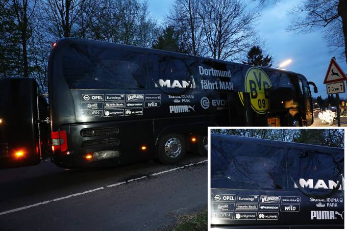 Na Alemanha, ônibus do Borussia é atingido por bomba e jogador fica ferido 