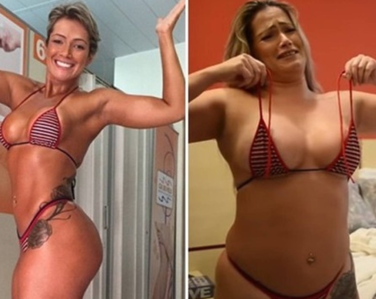  Com 15 kg a mais, ex-bbb Fani grava vídeo tentando vestir biquíni antigo e mostra demais